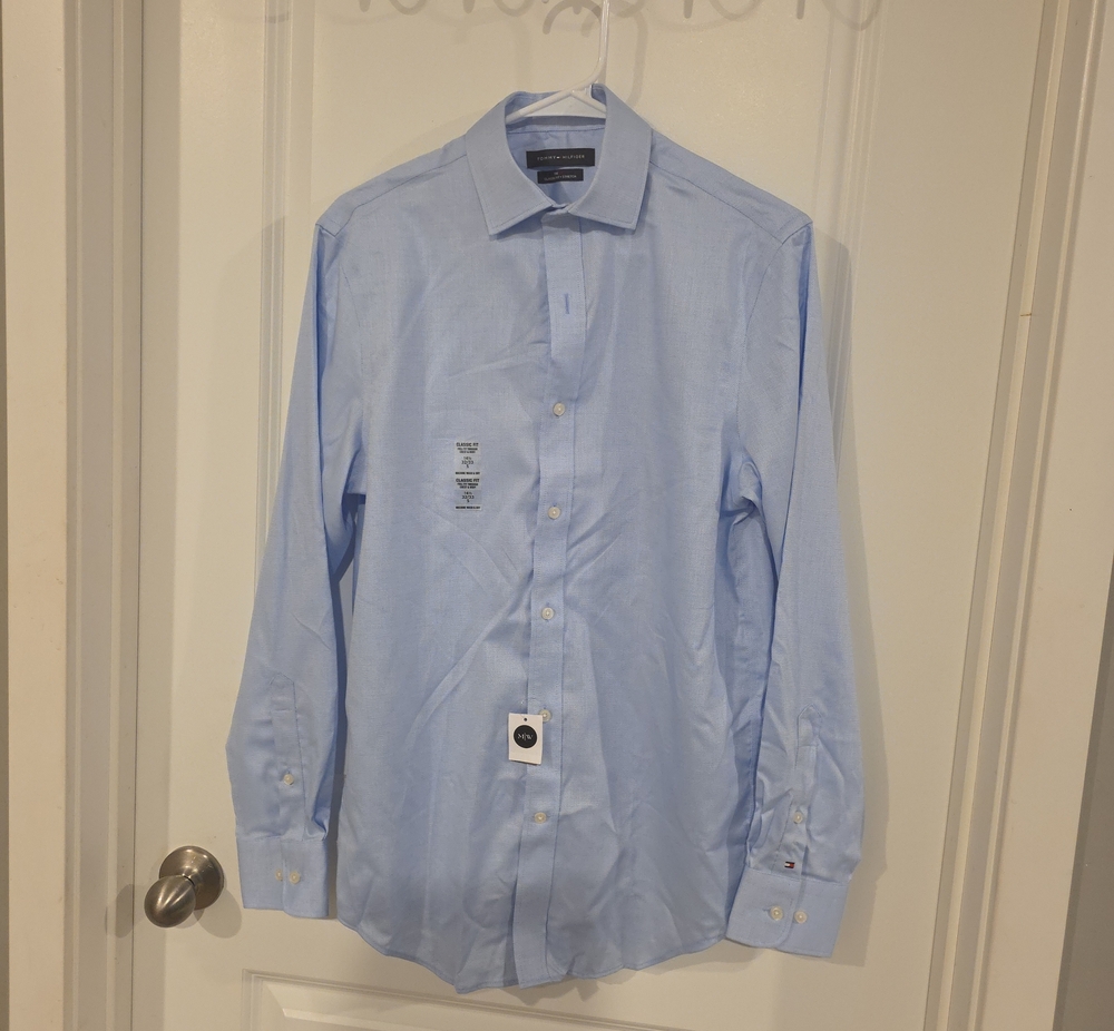 Tommy Hilfiger Light Blue Men's Button-Down Dress Shirt